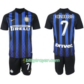 Billige Fotballdrakter Inter Milan KONDOGBIA 7 Barn Hjemmedraktsett 2018/19 Kortermet